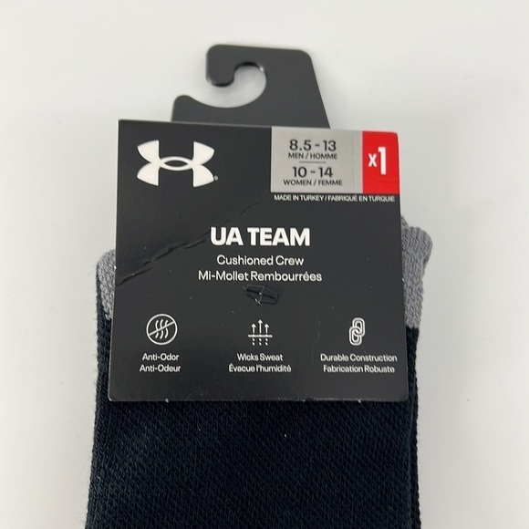 Under Armour NWT men’s crew socks 1 pair 8.5-13 - Picture 2 of 5